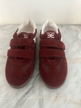 Sam Edelman Talia Burgundy Velcro Suede Sneakers